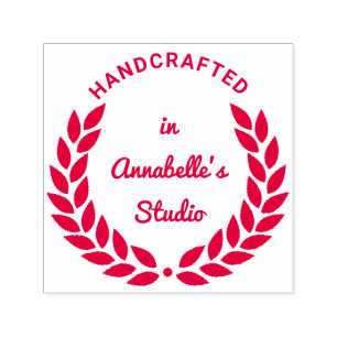 Personalised Laurel Wreath Jewellery Quality Self-inking Stamp