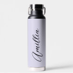 Personalised Lavender Black Script  Wedding Water  Bottle<br><div class="desc">Personalised Lavender Black Script Wedding Water Water Bottle</div>