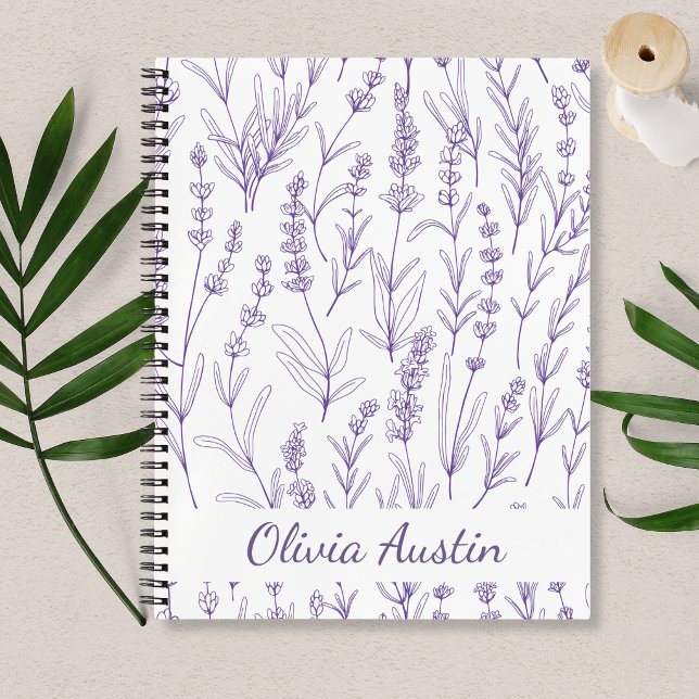 Personalised Lavender Botanical Elegant Minimalist Notebook (Creator Uploaded)