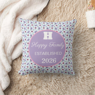 Personalised Lavender butterfly floral pattern Cushion