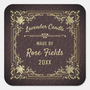 Personalised Lavender Candle Square Sticker