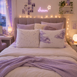 Personalised Lavender Cloud Watercolour Celestial Decorative Cushion