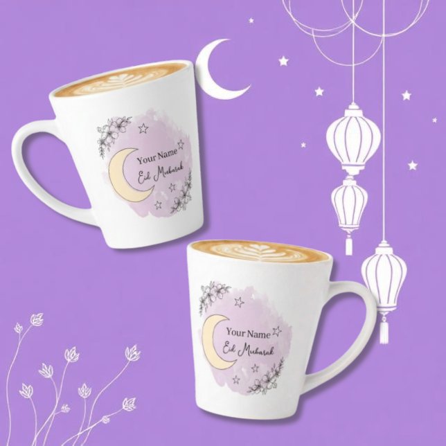 Personalised Lavender Eid Mubarak Coffee Mug (Creator Uploaded)