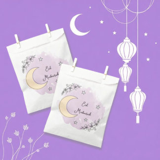 Personalised Lavender Eid Mubarak Favour Bag