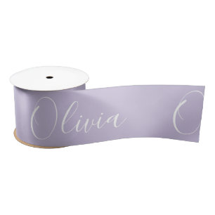 Personalised Lavender Elegant Name Satin Ribbon