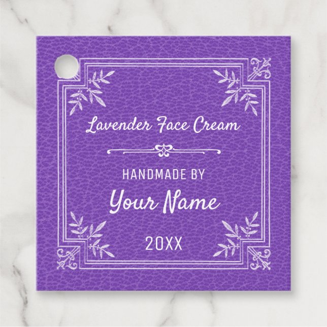Personalised Lavender Face Cream Favour Tags (Front)
