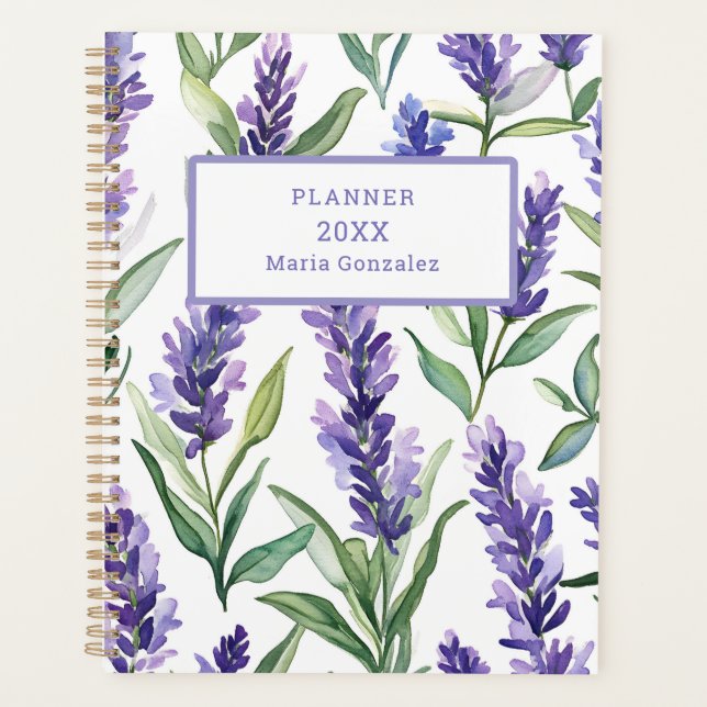 Personalised Lavender Flowers 2025 Planner (Front)
