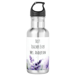 Personalised Lavender Flowers Teacher Appreciation 532 Ml Water Bottle