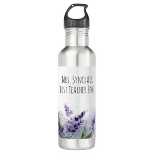 Personalised Lavender Flowers Teacher Appreciation 710 Ml Water Bottle
