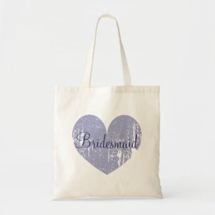 Personalised lavender heart bridesmaid tote bags