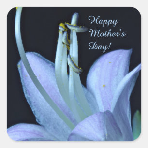 Personalised Lavender Hosta Flower, Mother's Day Square Sticker