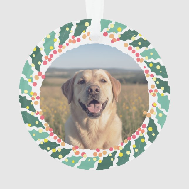 Personalised Lavender Labrador Retriever Christmas Ornament (Back)