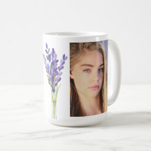 Personalised Lavender Monogram Mug with Photo 
