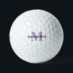 Personalised Lavender Monogram Titleist Pro VI  Golf Balls<br><div class="desc">Custom Golf Ball.  Lavender and black text.  Initial and Name.  Woman gift.   Titleist Pro V1  Personalise.</div>