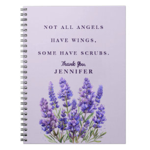 Personalised Lavender Nurse Thank You Notebook