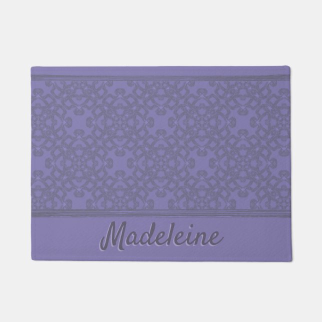 Personalised lavender pattern doormat (Front)