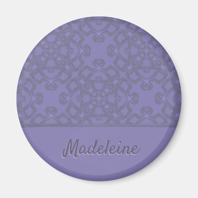 Personalised lavender pattern magnet (Front)