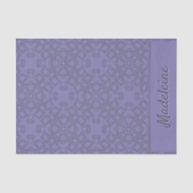 Personalised lavender pattern tissue paper (Front)