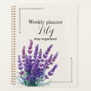 Personalised Lavender Planner Weekly Floral