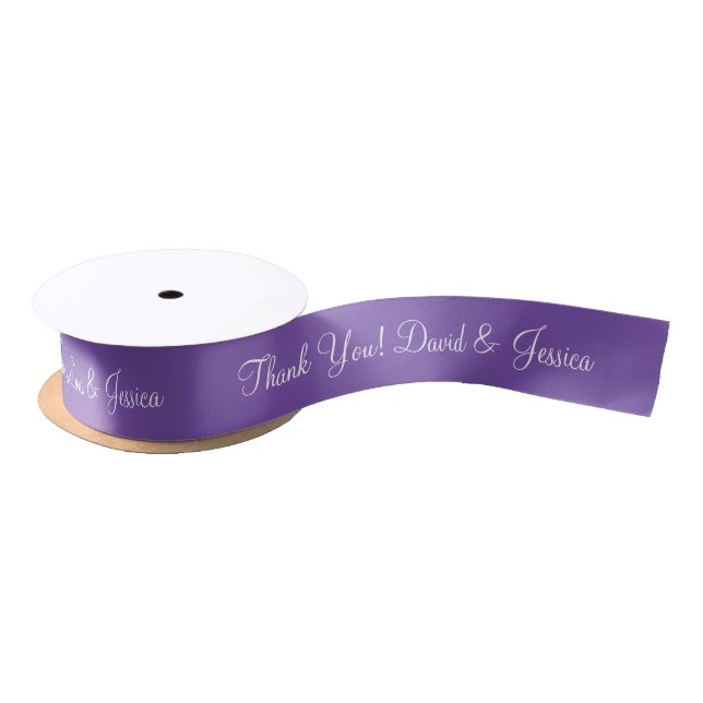 Personalised lavender purple wedding favour ribbon satin ribbon (Spool)