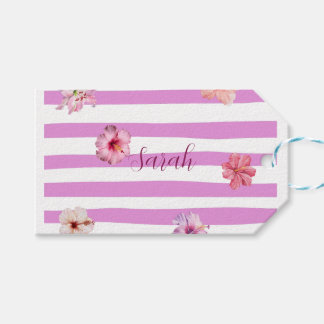 Personalised Lavender Watercolor Floral notebook Gift Tags