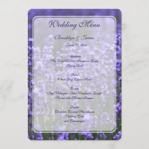 Personalised Lavender Wedding Menu