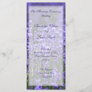 Personalised Lavender Wedding Programs Rack Cards