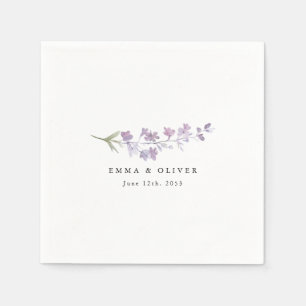 Personalised Lavender Wildflower Wedding Napkin