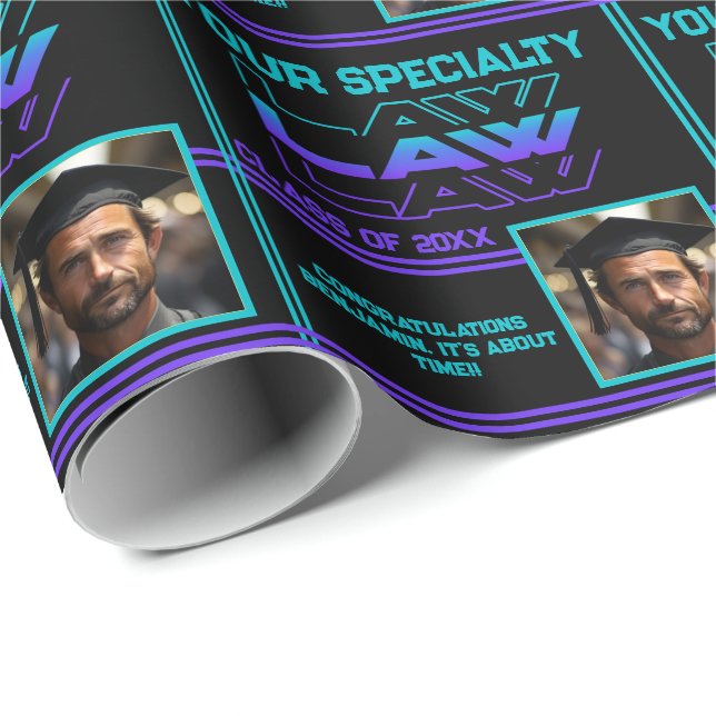 Personalised Law Degree Name Graduation Year Photo Wrapping Paper (Roll Corner)