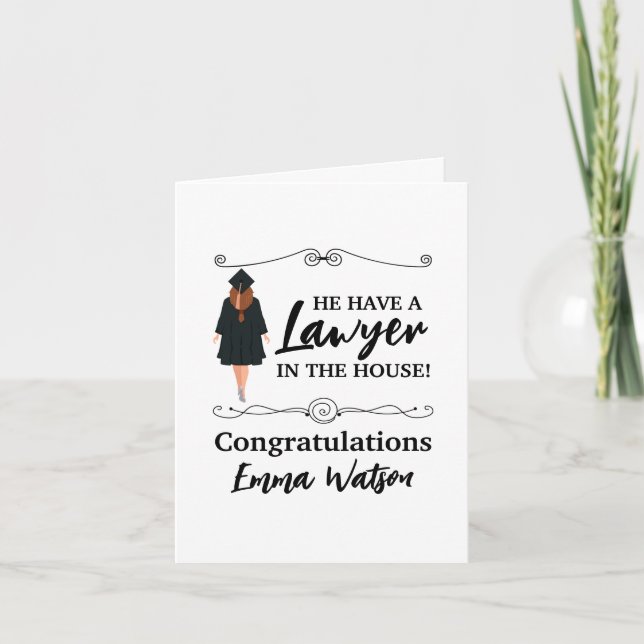 Personalised Law School Graduation Congratulations Thank You Card (Front)
