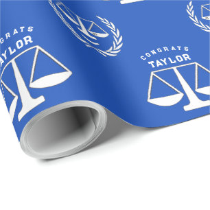 Personalised Law School Graduation Gift Wrapping Paper