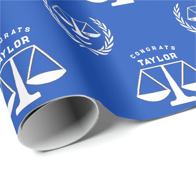 Personalised Law School Graduation Gift Wrapping Paper (Roll Corner)