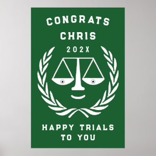 Personalised Law School Graduation Party Poster