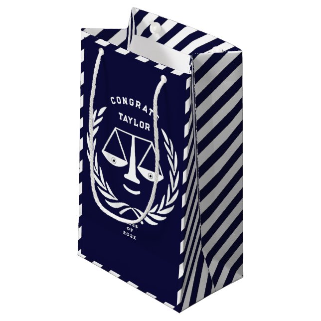 Personalised Law School Graduation Small Gift Bag (Front Angled)