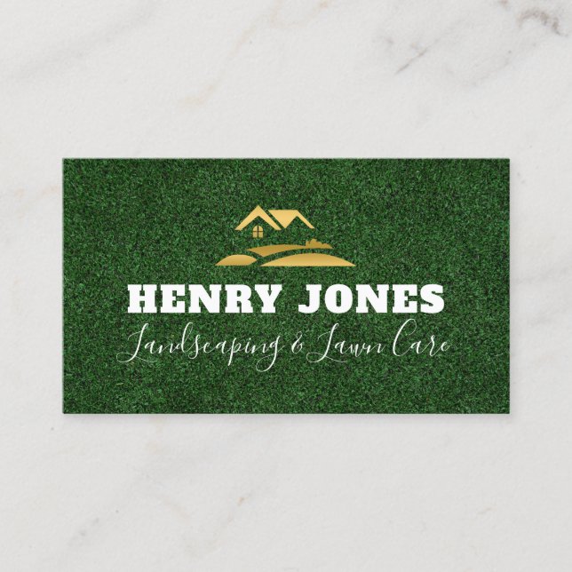 personalised lawn care and landscaping business card (Front)