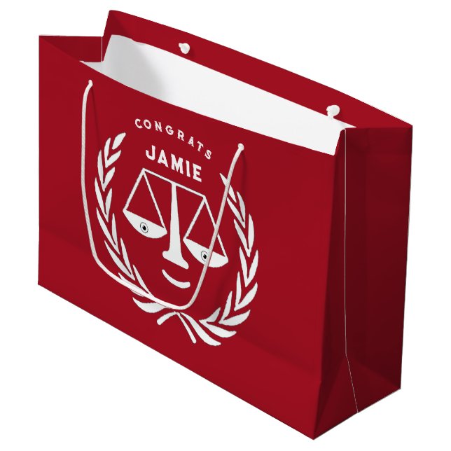 Personalised Lawyer Congrats Large Gift Bag (Front Angled)