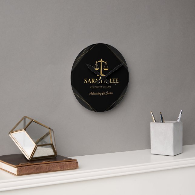 Personalised Lawyer Custom Name Round Clock (Office)