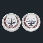 Personalised Lawyer Gifts Cufflinks<br><div class="desc">Personalised sterling silver plated cuff links for Attorney Lawyer/Law School Graduates,  HIM or HER.-Customise to edit to change font,  font colour/size,  if desired.</div>