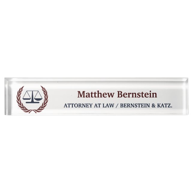 Personalised Lawyer Gifts Nameplate (Front)