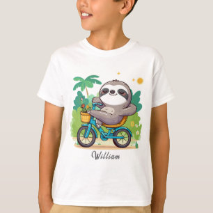 Personalised Lazy Sloth's Relaxing Bike Adventure T-Shirt