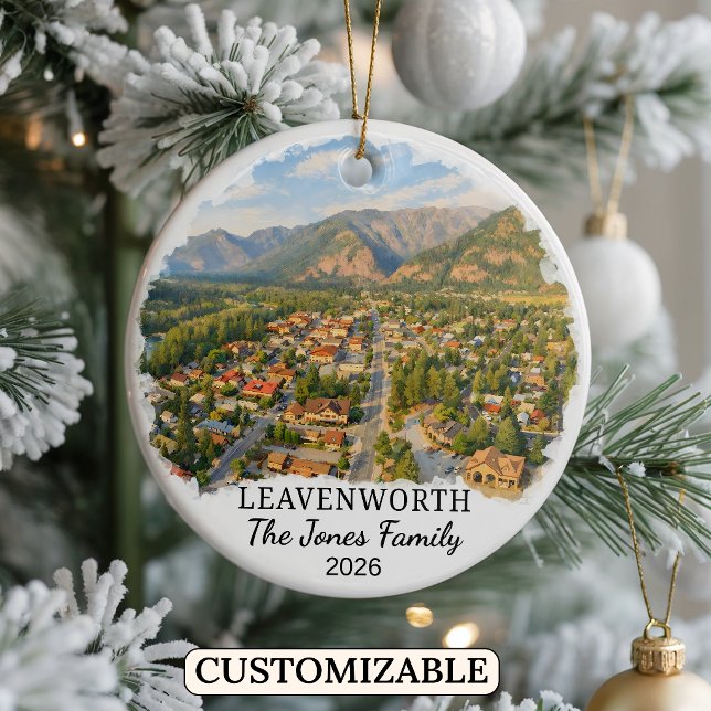 Personalised Leavenworth Ornament, Washington Ceramic Tree Decoration (Creator Uploaded)