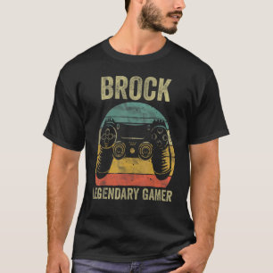 Personalised Legendary Gamer  Brock Name Video Gam T-Shirt