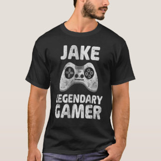 Personalised Legendary Gamer   Jake Name Video Gam T-Shirt