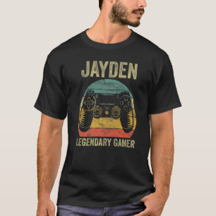 Personalised Legendary Gamer Shirt Jayden Name Vid