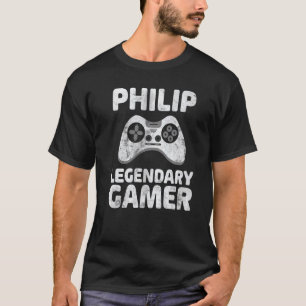 Personalised Legendary Gamer Shirt Philip Name Vid