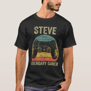 Personalised Legendary Gamer Steve Name Video Game T-Shirt