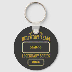 Personalised Legendary Series Gold  Birthday Key Ring