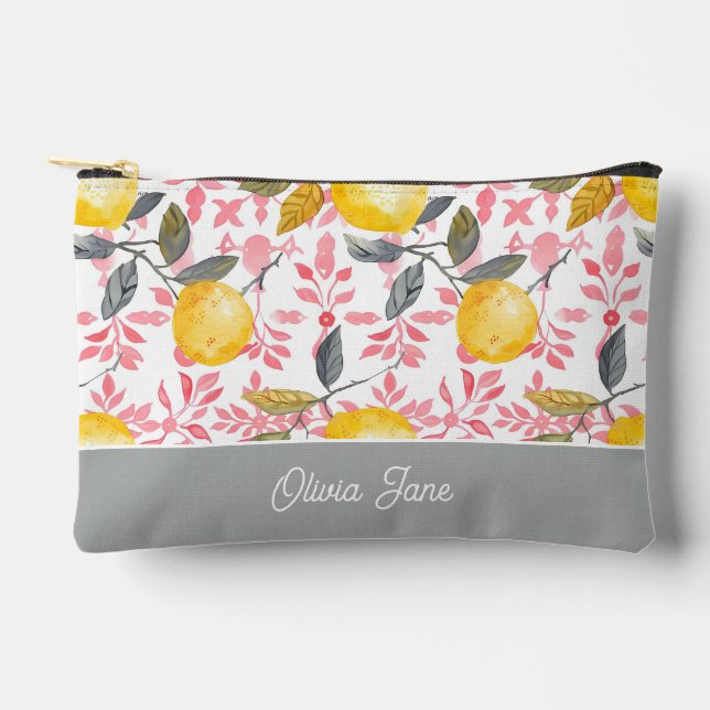 Personalised Lemon Accessory Pouch (Front)