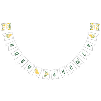 Personalised Lemon Baby Shower  Bunting