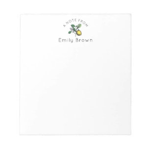 Personalised Lemon Branch Notepads